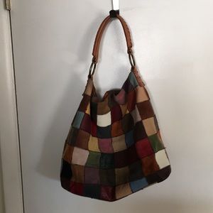 Lucky Brand leather/suede hobo bag